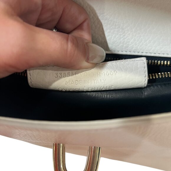 $1795 Balenciaga 2012 Snow White Gold Large Tube L Lock Leather Flap Clutch - Picture 10 of 15